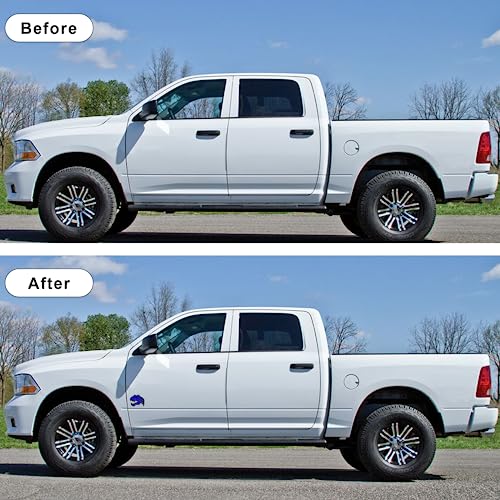 Image of A Pair Dinosaur Metal Emblem Sticker for Dodge RAM TRX 1500 2500 3500 Charger Challenger (Blue)
