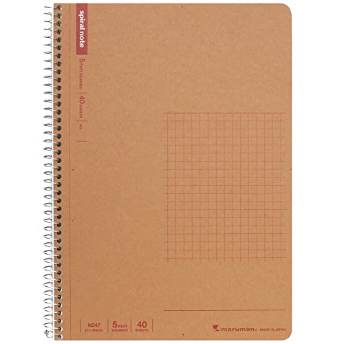 Cahier à anneaux A5 quadrillé 5 mm Maruman N247 lot de 10 pour écriture et dessin