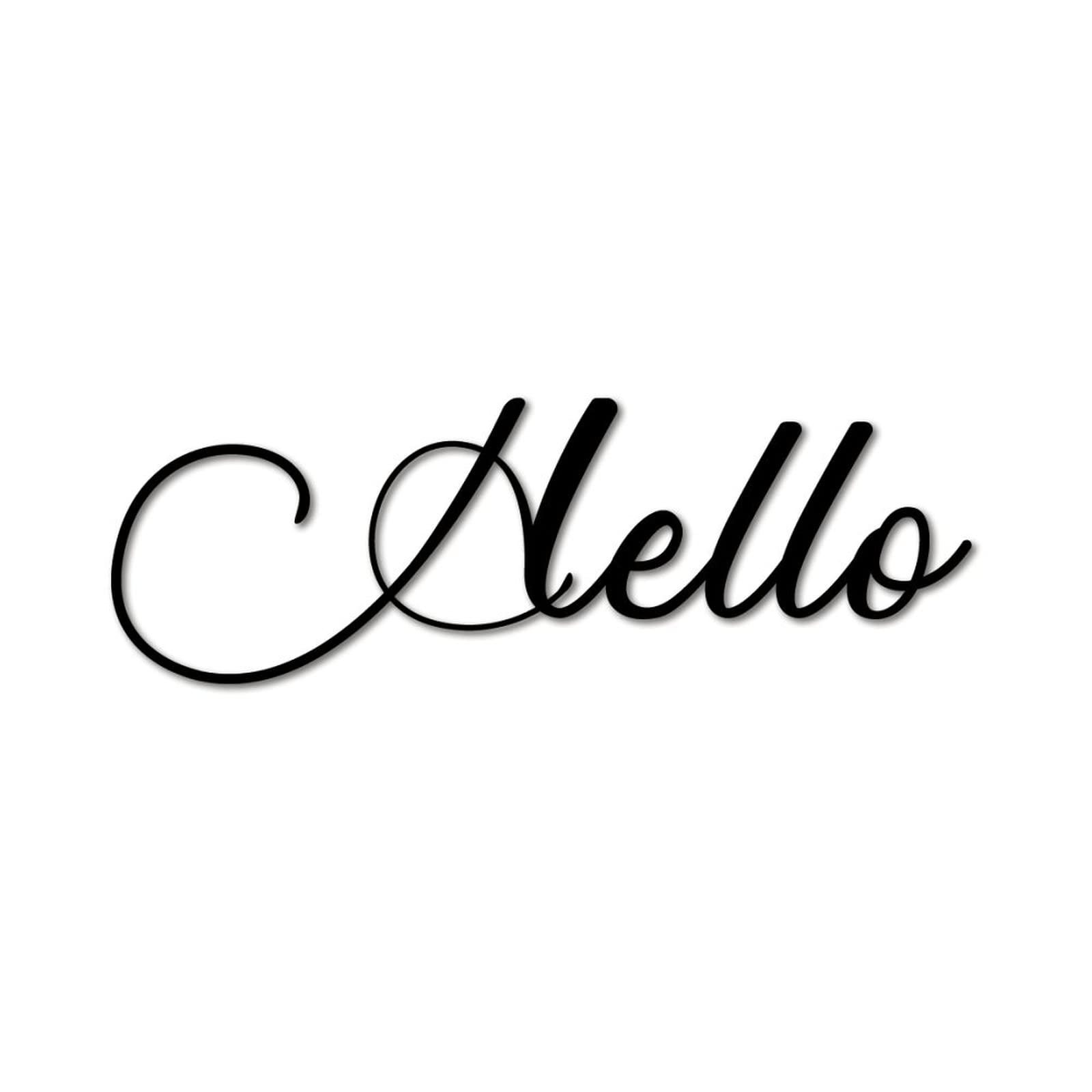 Décoration murale en métal Hello Iron design élégant de 46 cm