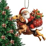 クリスマスツリーアクリルオーナメント、サンタクロースクリスマスオーナメント, ビスタプリントホリデーデコレーションサンタクロースアクリルペンダント - クリスマスツリー、窓枠、バルコニー用のクリスマスツリーオーナメント )