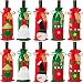 The Twiddlers Pack of 10 Wine Bottle Covers - 5 Different Designs - Ideal for Xmas Gift and Party- Reusable Wine Bags, Champagne Holder - Perfect Decor for Your Christmas Table