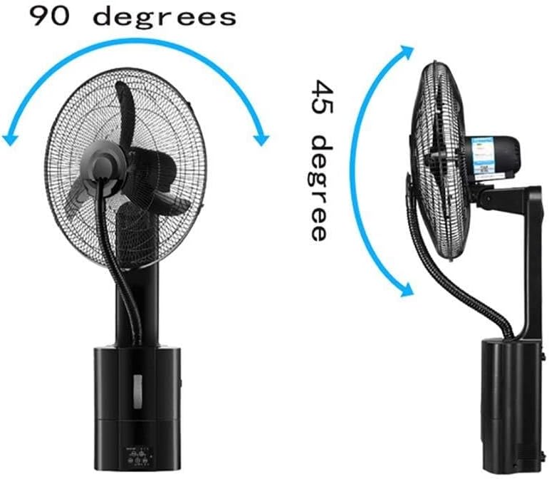 18" Wall-Mounted Power Water-Cooled Atomized Commercial Fan, Industrial Centrifugal Cooling Atomizing Oscillating Humidifier for Outdoor, Patio, and Backyard Use
