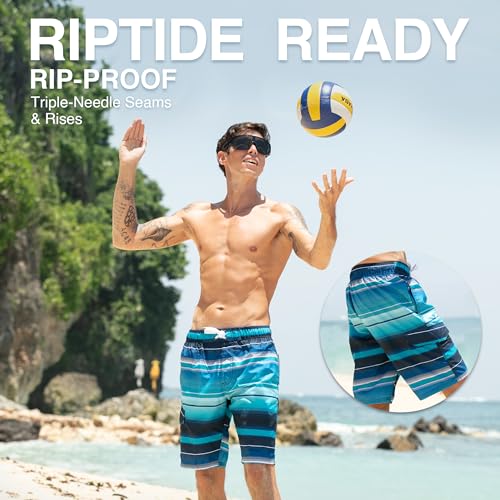 Image of Kanu Surf Men's Big Viper Extended Size Stripe Swim Trunk