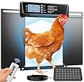 Extra Large Automatic Chicken Coop Door Solar Power,Anti-Pinch Horizontally Cold Weather Electric Chicken Door with Timer,Light Sensor,Aluminum Auto Chicken Door Opener with Remote Control