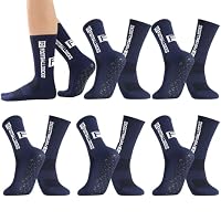 Apricitie 6 Paare Fußball Socken,Sportsocken 39-46 Anti Rutsch,Dunkelblau – Ansicht 8