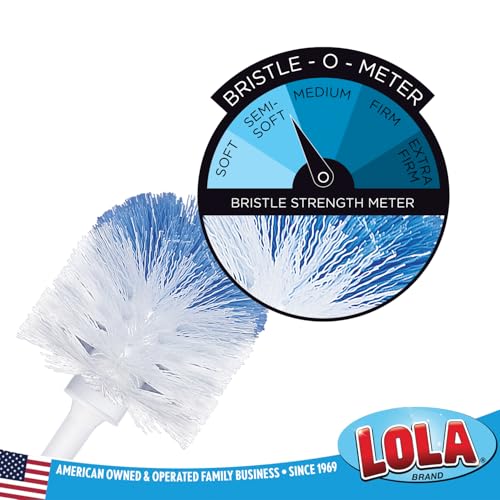 Image of LOLA Classic Toilet Brush, 12 Pack, Durable Fiber Stiff Bristles, Compact Size, Non-Scratch, Long-Lasting