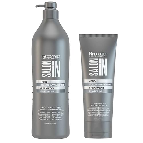 Recamier Professional Salon In Pro Color Intensifier Hair Platinum Kit Champú y Tratamiento - Kit Tratamiento y Champú Intensificador de Color