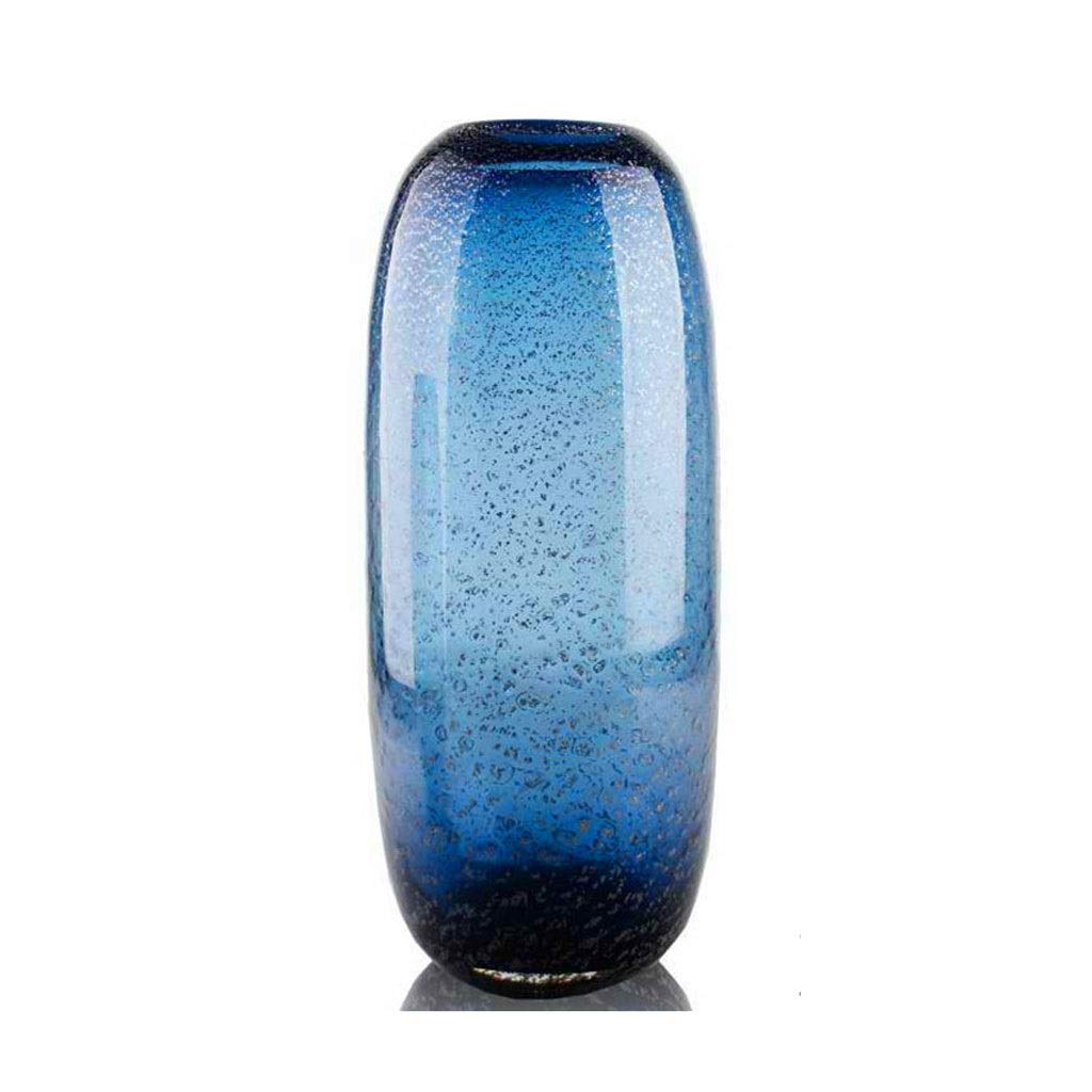 Flower Vase Tabletop Vases Glass Containers Handwork Terrarium Nordic Tall Flower Vase Home Decoration Creative Starlight Blue Vase vases durable (Color : Blue, Size : Small)