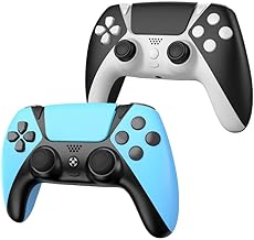 2 Pack Gaming Controller for PS4 Controller,Wiv77 Wireless Controller for Playstation 4 Controller,Remote Control with Headphone Jack/Long Battery Life/Upgraded Joysticks,CamoBlue and SkullBlack,Cheap