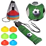 ⚽Perfektes Fußballgeschenk für Kinder - Das Fußball-Trainingsset mit verstellbarem 3D-Gürtel und Markierungskegeln ist ein ideales Geschenk für Kinder jeden Alters. Bereits 10 Minuten tägliches Training mit diesem Set können dazu beitragen, die Fußballfähigkeiten zu verbessern, ohne das Haus verlassen zu müssen.