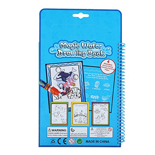 Colorati-Album-di-Graffiti-Acqua-Libro-da-Colorare-Riutilizzabile-Disegnare-Libri-di-Attivitcon-Penna-ad-Acqua-Ricaricabile-Compleanno-Regalo-per-2-3-4-5-Anni-Bambini-Ragazzi-RagazzeAnimale