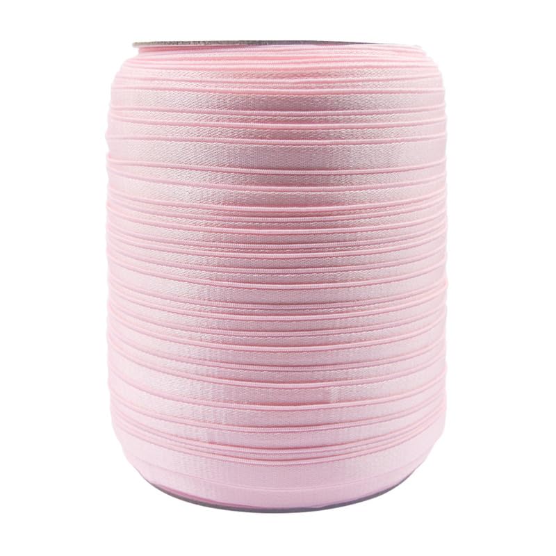 Nine Looms - Banda elástica de 100 yardas, 10 mm, color rosa rosa, banda elástica ancha para costura, correa elástica, correa elástica plegable, cordón elástico para vestido, alta elasticidad (100
