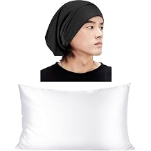 LULUSILK Night Cap, Silk Night Cap, Mens, Pillowcase, Polyester, 16.9 x 24.8 inches 43 x 63 cm, Pillow Case, Envelope Type