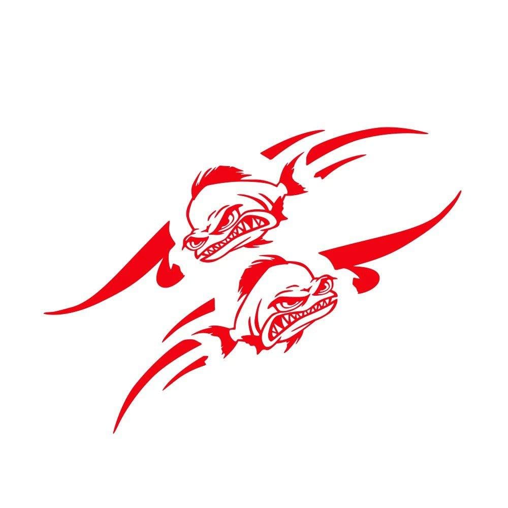 Dabhuoc Glossy Red Car Steamship Fish Boat Stickers Waterproof Decals Decoration Vinyl Film Diy Decor Cover Auto Tuning Para Accessories(Glossy Red)