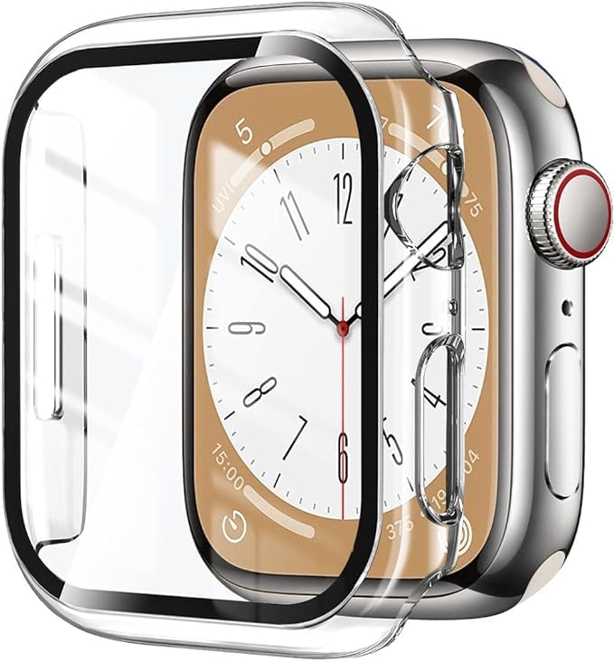 CLOUDVALLEY 2PACK Bumper Hard Case with Tempered Glass Compatible with Apple Watch Series 9 (2023) Series 8 Series 7 45mm, Ultra-Thin Protective Cover for iWatch Screen Protector-Transparent (B0CTFPWG4B) Amazon Price History, Amazon Price Tracker
