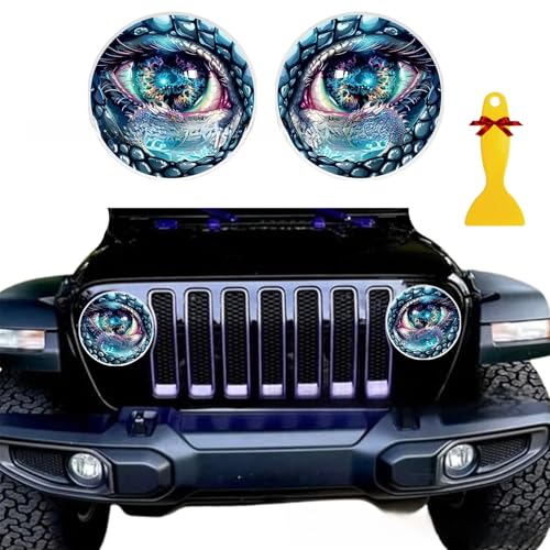 Image of Beast Eyes Headlight Decals Pair, Eye Decals for Jeep Headlights, Round Headlight Decal, 3D Stereo Eyes Headlight Decal Stickers, Funny Decals for Truck Car Body Window Bumper Decoration (#07)