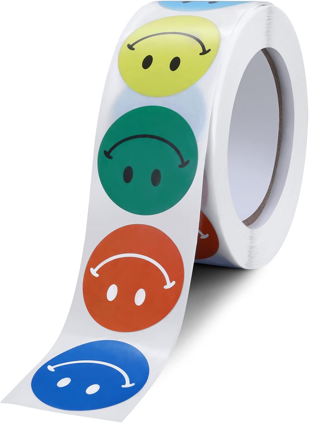 500 Pcs Reward Stickers for Kids, 1 Inch (2.5cm) Smile Face Stickers Roll, 8 Color Designs Teacher Stickers, Incentive Stickers,Student Incentives Awards, School Stickers for Classroom, Birthday Party : Office Products
