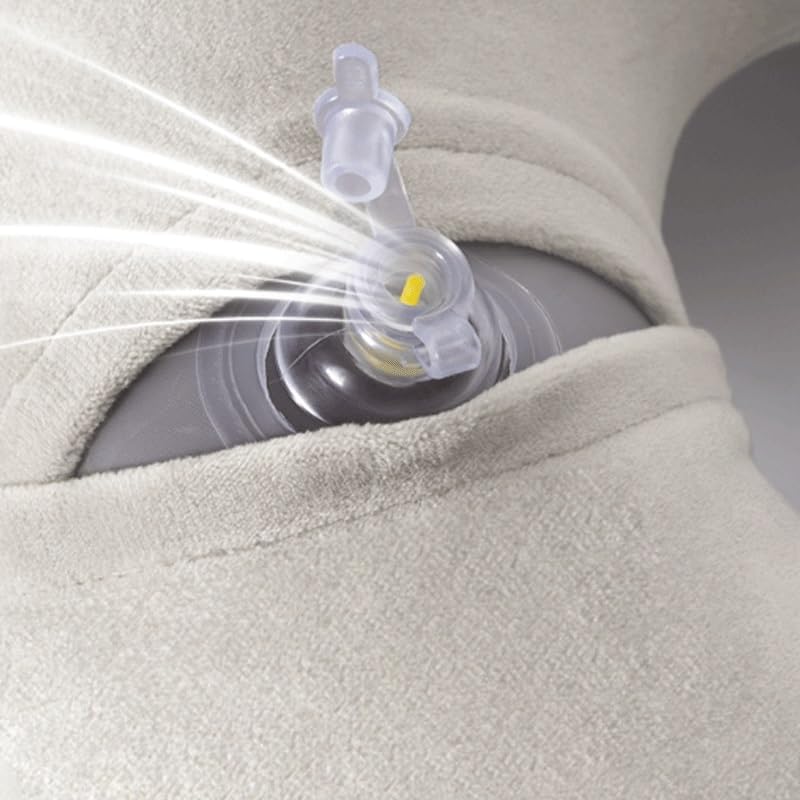 JSEIAJB Inflatable U-Shaped Pillow Portable Mouth Blow Inflation Travel Neck Support image 5