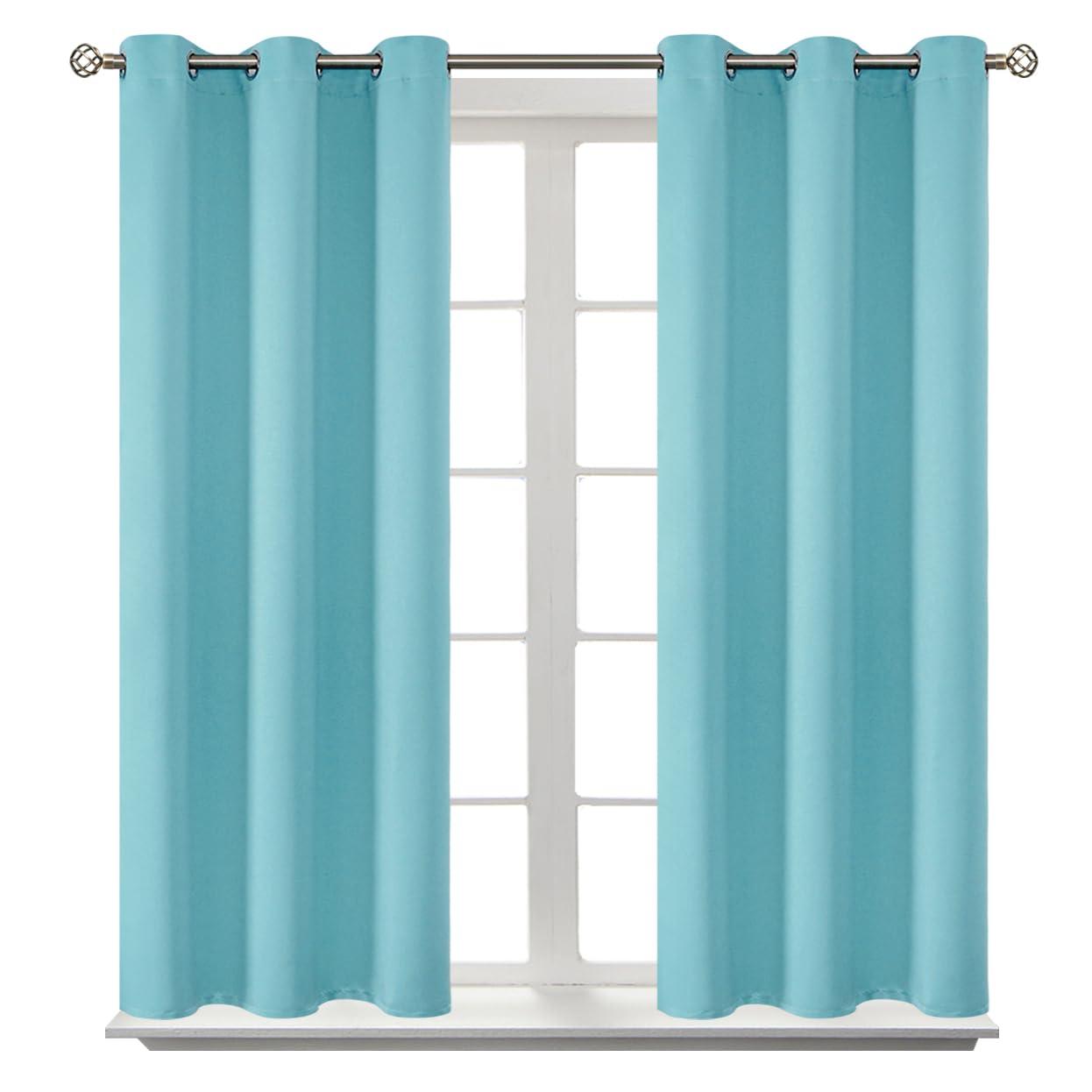 BGment Baby Blue Blackout Curtains for Living Room 84 Inch Long - 2 Panels
