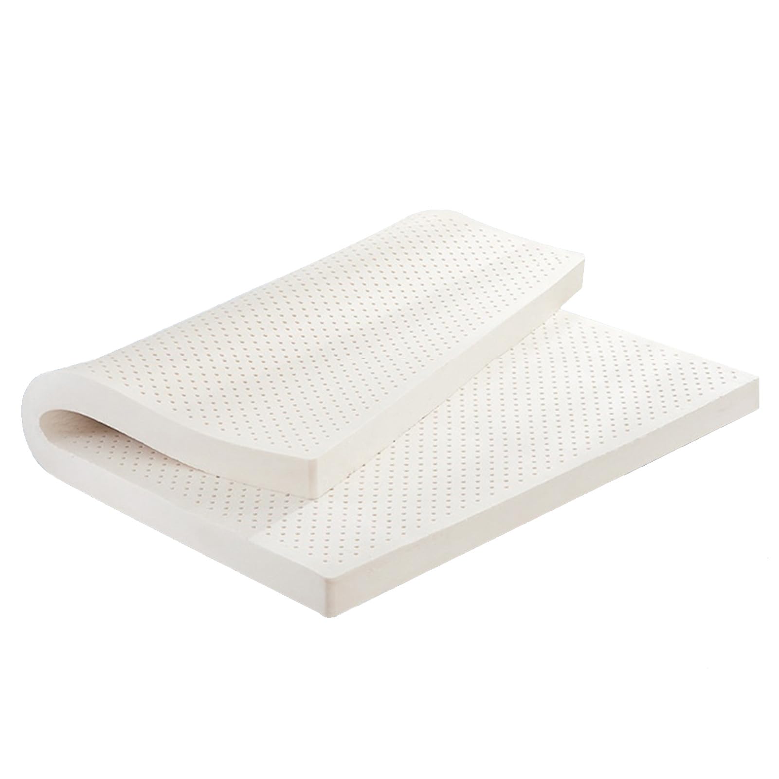 BIWKONI Premium Natural Latex Mattress Topper with Cover High-Efficiency Rebound Latex Bed Mat Breathable Comfortable Sleeps 15cm Thick