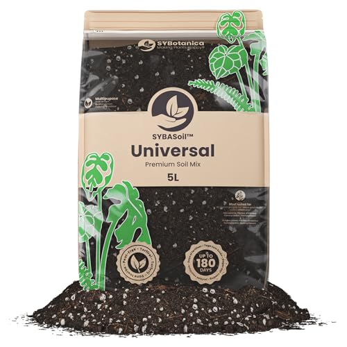 Sybotanica - Substrato para Plantas de Interior 5 L - Coco Premium Universal - Sin Turba - Abono Orgánico 180 Días - Ideal para Amantes de Plantas de Interior