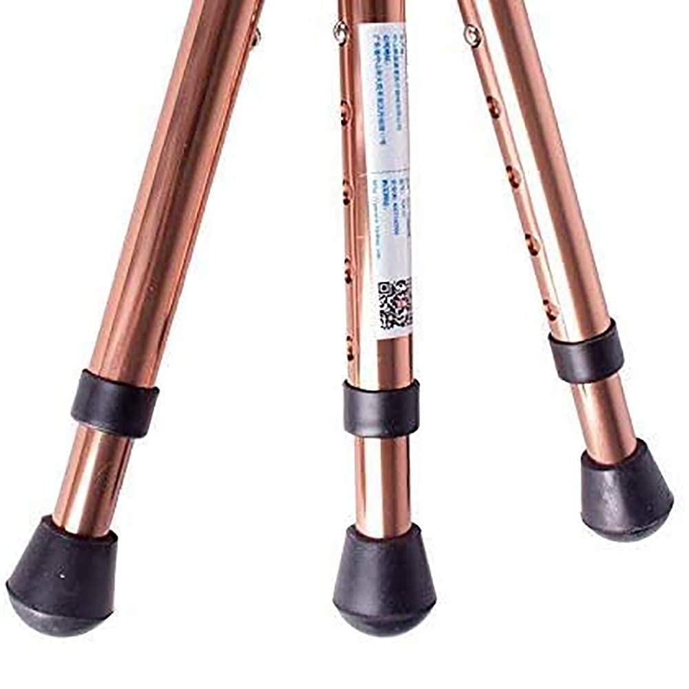 Bastón para caminar, asiento de bastón plegable, práctico asiento de bastón, capacidad de 400 libras, 3 patas, altura ajustable, bastón alto con luz LED, unisex para personas mayores, hermoso pai