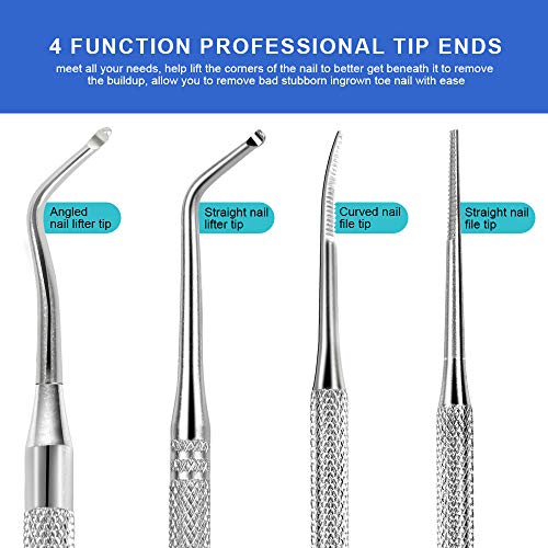 3Pcs Ingrown Toenail Tool, Toenail File And Lifters, [ Upgraded ] Teenitor Professional Surgical Safe Nail Treatment Pedicure Tool Kit Under Nail Cleaner Tools Pain Relief #TOP4