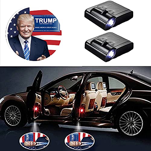 Trump for President 2024 Car Door LED Projector Light - Make America Great Again Focus on American Greatness America First Trade Policies Second Amendment Rights Americas Global Influence