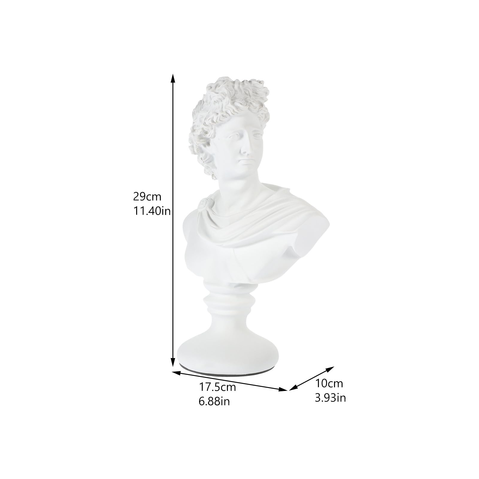 Estatua de Busto de para Mesa o Escritorio Clásica Europea Blanco de Resina Resistente a Grietas y Decoloración