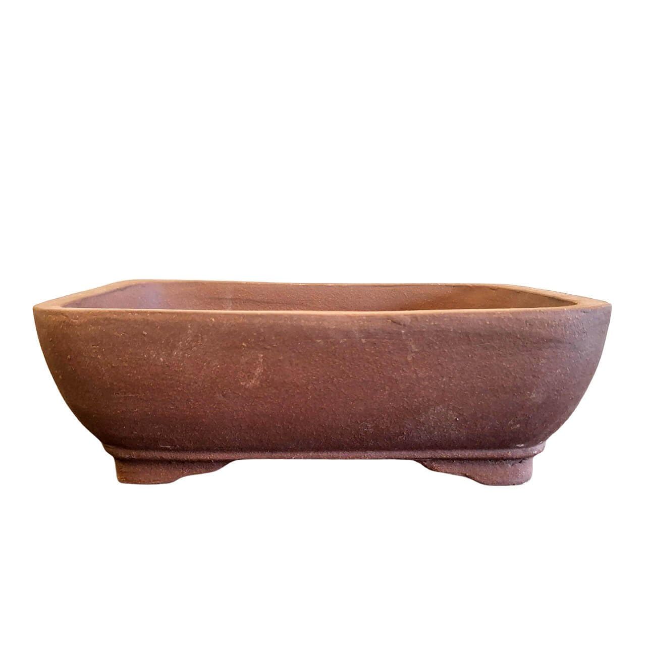 Unglazed Bonsai Pot - 210 x 155 x 65 - Brown Rectangular Garden Planter| Ceramic Tray