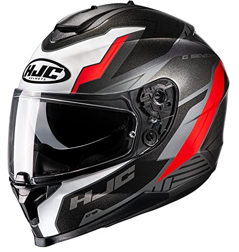 HJC C70 Silon Full Face Motorcycle Helmet with HJ-20M Pin-lock Shield, DOT Approved (MC1, XX-Large)