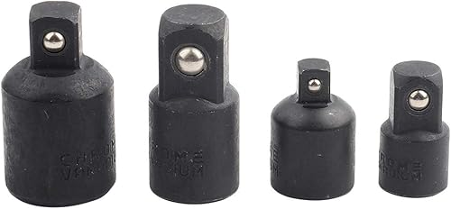 Juego de adaptadores de impacto reductor de impacto de 4 piezas, juego de convertidor de destornilladores de 12", 38", 14" adaptadores de llave de