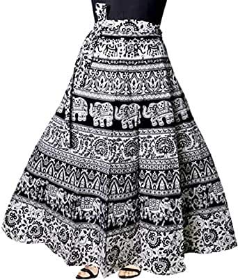 Eirson Enterprises Women's Cotton Wrap Around Round Skirt (MKSKT066, Black, Free Size)-picture-31