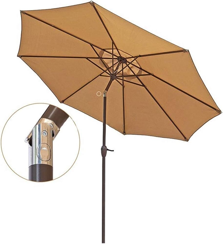 Ombrellone da Giardino, ombrellone da Patio, a manovella/inclinabile/Rotondo/Protezione per Spiaggia/Gazebo/Balcone/terrazza/tavolino/Pesca/Mercato - Senza Base,