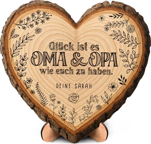 Oma & Opa Geschenk - Baumscheibe - personalisiertes Geschenk in...