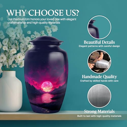 Image of Beach Urn - Small Keepsake Urn - Combo 1 - Large with 3 Inch Pack of 1 - Unique Urns for Human Ashes - Decorative Urns for Mom & Dad - Cremation Memorial