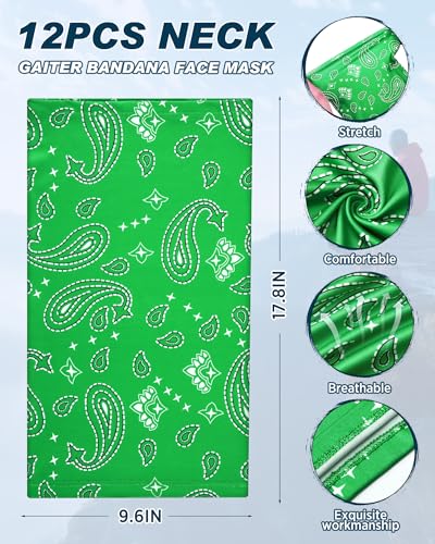 Image of Cuffbow 12 Pack Neck Gaiters Face Mask Balaclava for Men Women Cooling Neck Gaiter Summer UV Protection Scarf