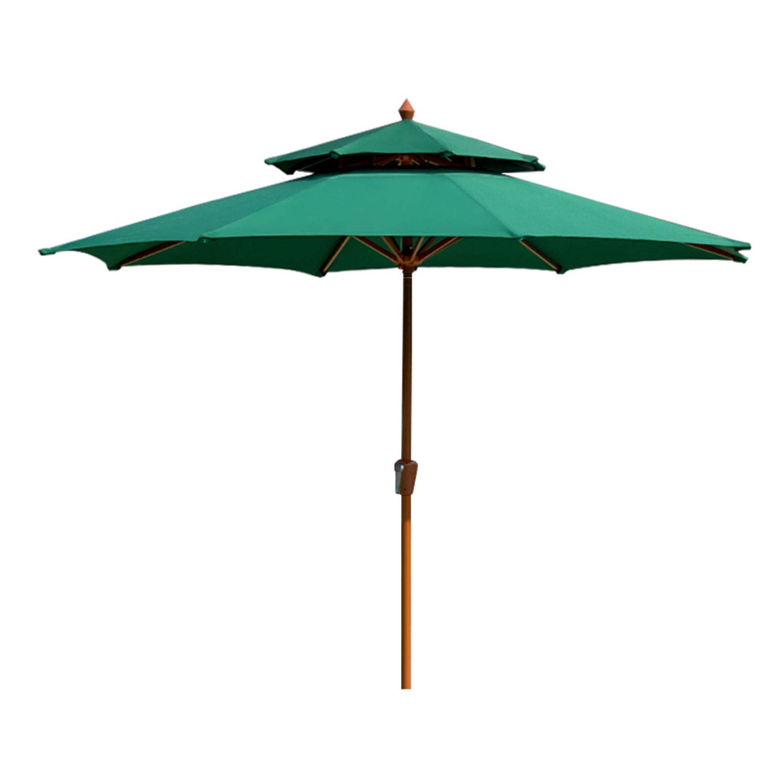 KLLJHB Sombrilla grande para jardín (verde, 2,7 m), protección UV, 8 varillas, resistente al viento, cafetería, restaurante, pequeño bistró, balcón, sombrilla de playa sin base