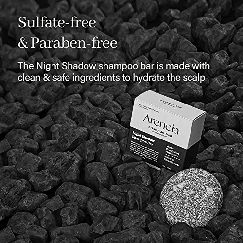 Arencia Night Shadow Shampoo Bar For Regrowth & Hair Loss, Darkening, Gray Hair, Strengthening & Volumizing, Normal To Oily Hair - Vegan, Natural, Ph Balanced, Sulfate Free, Eco Friendly #TOP2