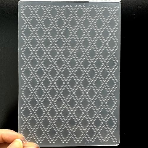 3D Plastic Embossing Folder Template Diamond Grid Pattern Texture A6 Size for Card Making DIY Scrapbooking Paper Crafting Handmade Crafts Scrapbooking Arts Supplies Scrapbook Decor