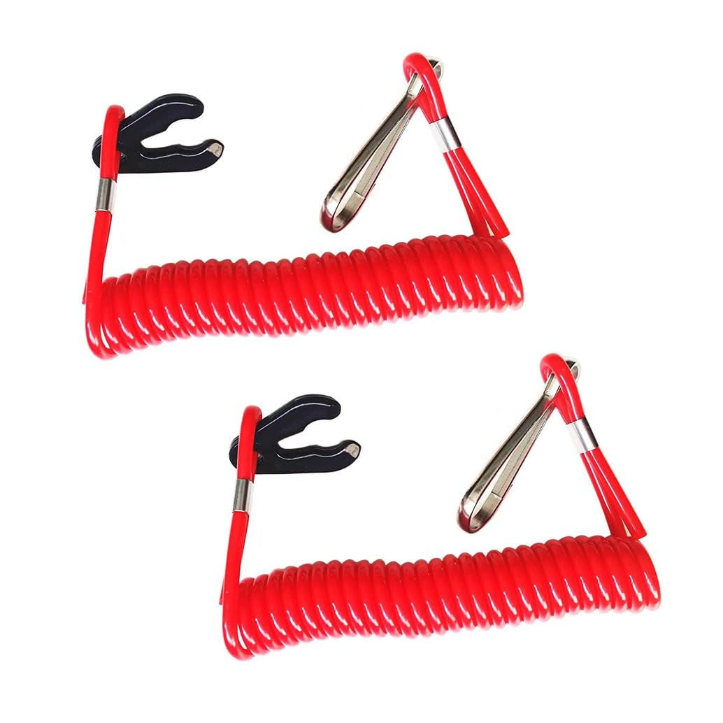 Boat Engine Safety Kill Stop Switch Lanyard Emergency Cut Off Cord for Yamaha Tohatsu Outboard Motors，2 Pcs