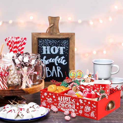 Rangement en bois de Noël 4 compartiments pour cuisine et accessoires de chocolat chaud - 5