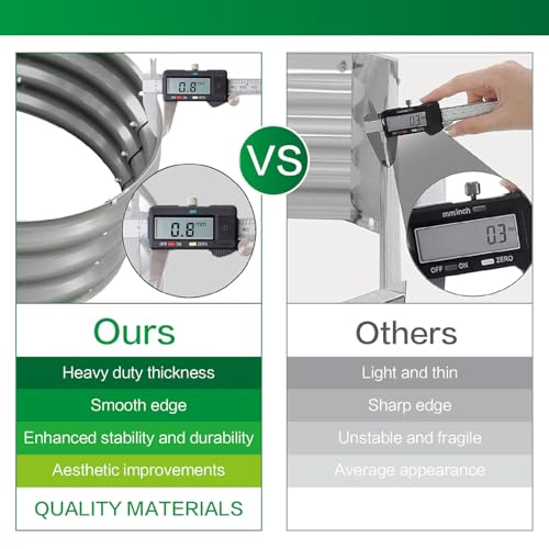 Gardmax Galvanized Raised Garden Bed, Lightweight Planter Boxes Outdoor with Easy Assembly, Large Garden Bed for Vegetables, Fruits, Flower Silver - Image 6