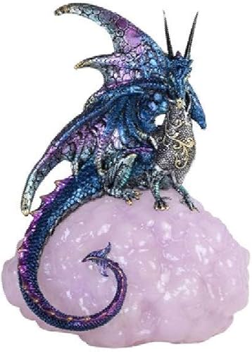 GSC 71869 - Figura de dragón de 6.25 pulgadas, azul sobre nube morada