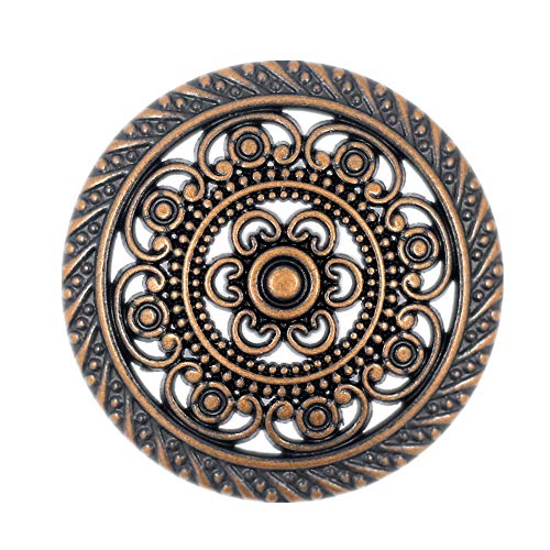 Bezelry 8 Pieces Metal Lacework Filigree Metal Shank Buttons. 30mm