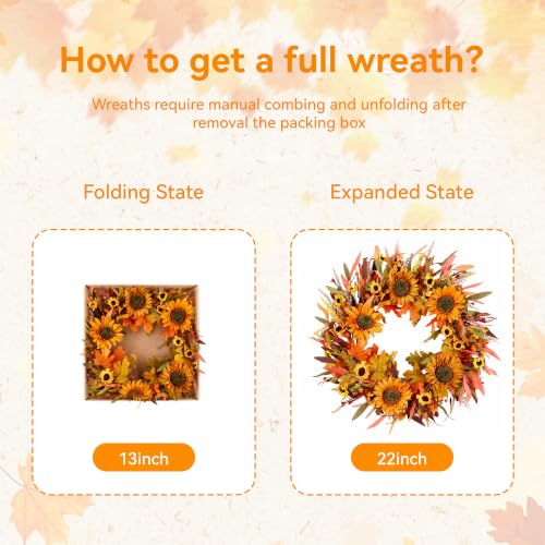 24" Fall Wreath Front Door - image 2