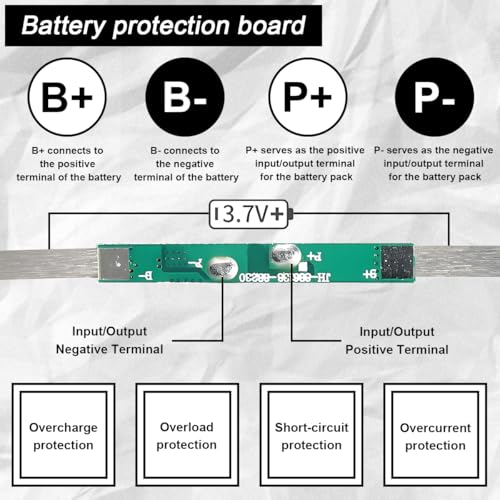 ZHUROUPU 4 sztuki 3,7 V RC-USB-ładowarka z wtyką SM-2P do akumulatorów NiCd/NiMH, przenośny kabel ładujący do samochodów RC i dronów z wyświetlaczem LED, 4 sztuki 3,7 V 18650 płytka ochronna & kabel