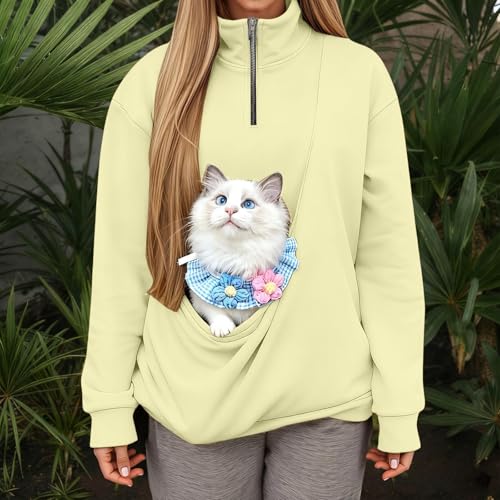 Sudadera de forro polar suave con soga para gatos y cierre de cremallera 2
