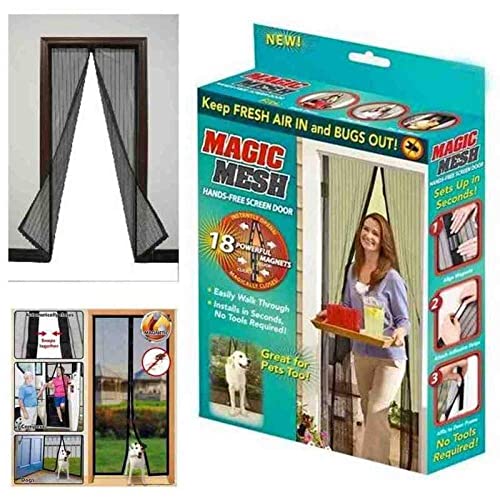 Image of Polyester Magnetic Mosquito Net for Door | Mosquito Curtain for All Door Types & Sizes | Auto-Closing Insect Screen to Keep Mosquito Out (210x100 cms)