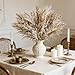 Hapart Boho Fluffy Dried Pampass Grass All-Natural Dried Plants with Bunny Tails for Vase Room Table Centerpieces Home Livingroom Decor 17inch (Pampas+White Leaves)